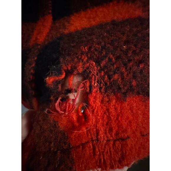 Vintage Red and Black Buffalo Plaid Wool Blend Zip Up Jacket Heavyweight Unisex - Picture 8 of 9